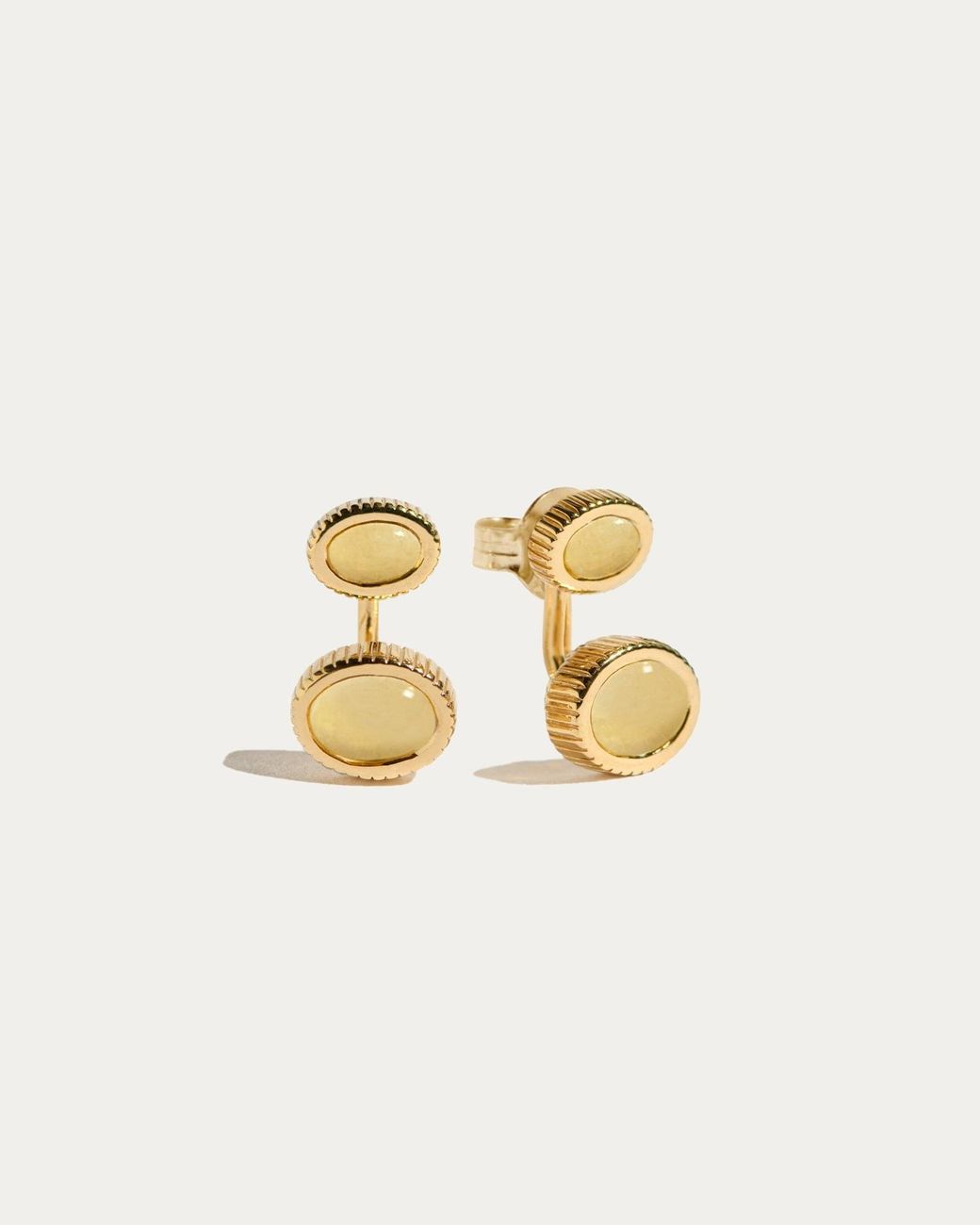 Stone Fruit Metallic Bolo Ear Jacket Earrings
