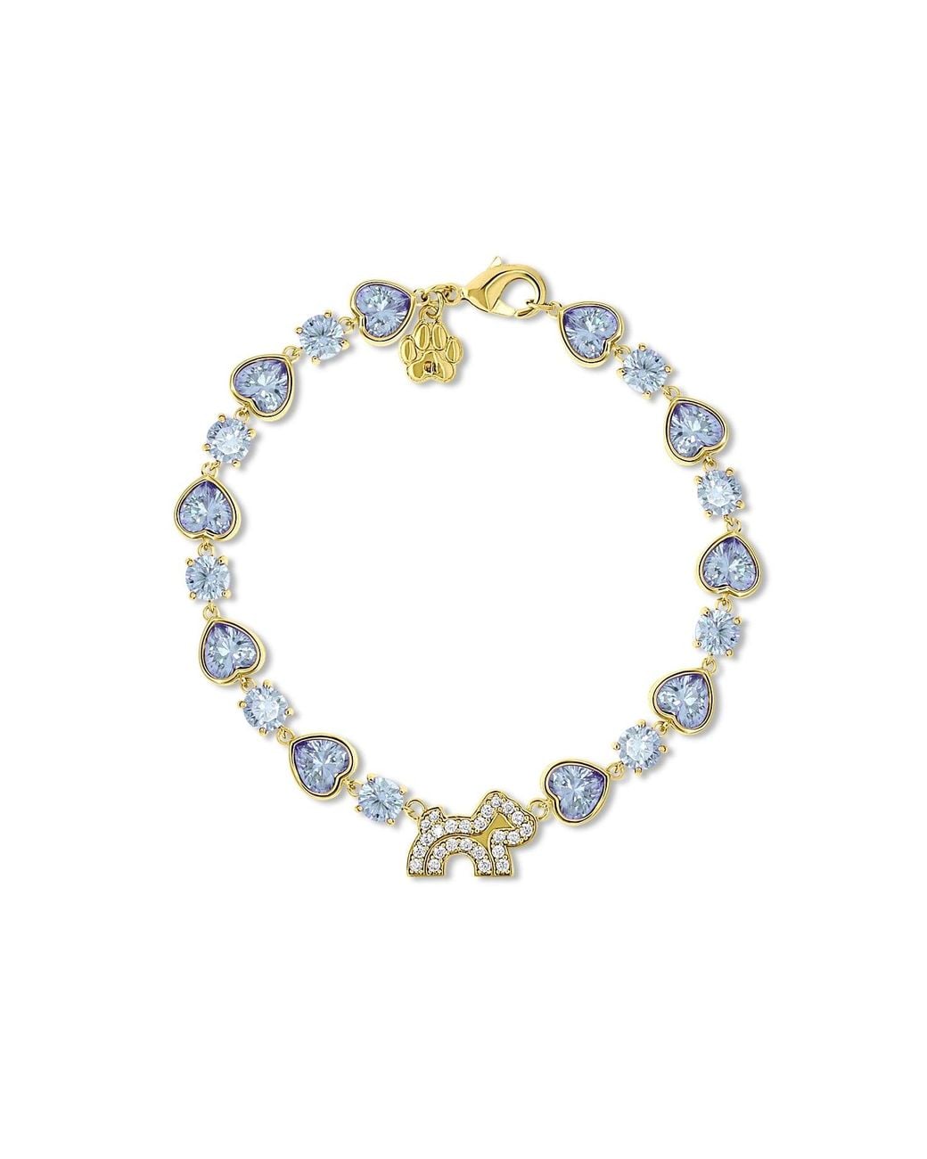 Cloud Haven Metallic Heart Crystal Logo Bracelet