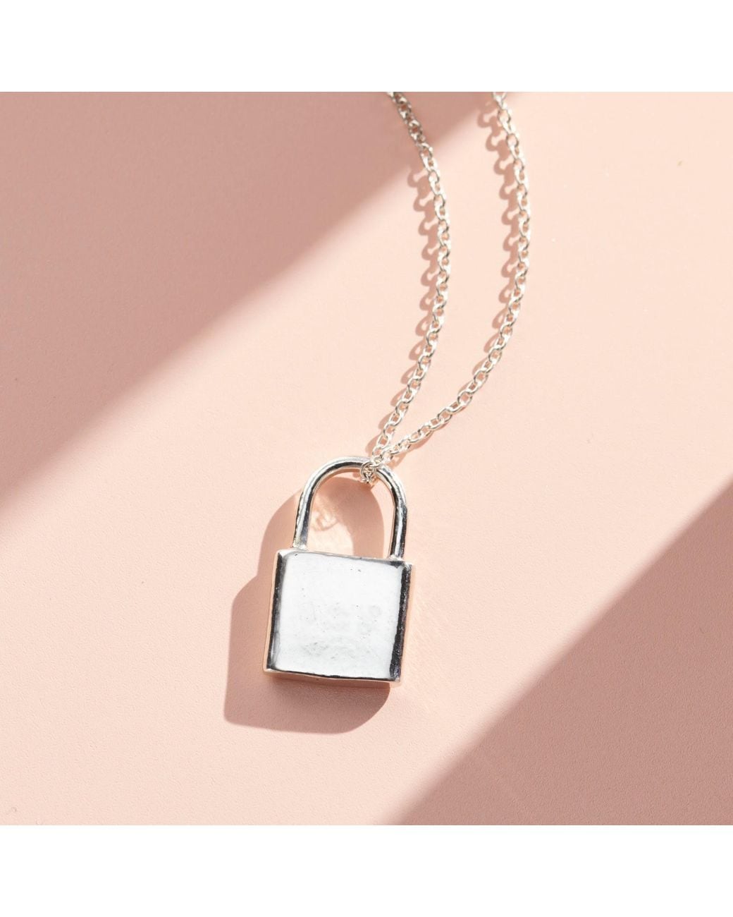 Posh Totty Designs Metallic Sterling Silver Padlock Charm Necklace