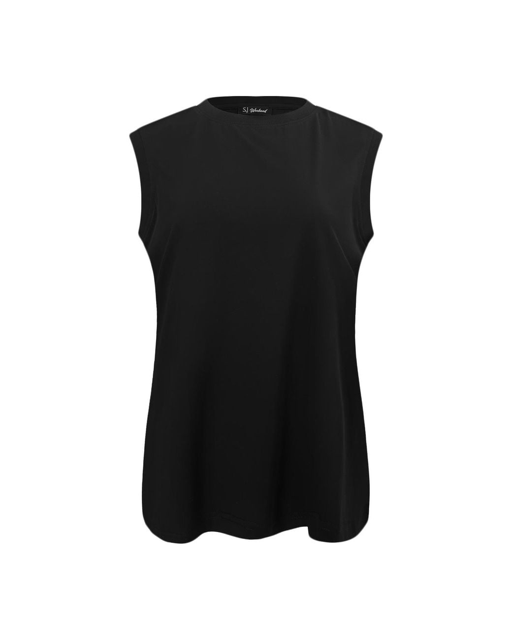 Smart and Joy Black Sleeveless Cotton Blend Tank Top