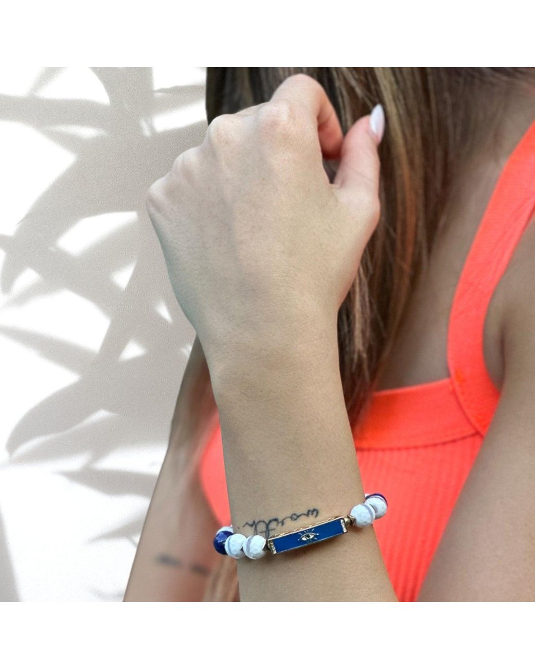 Ebru Jewelry Metallic Blue Amulet Bracelet