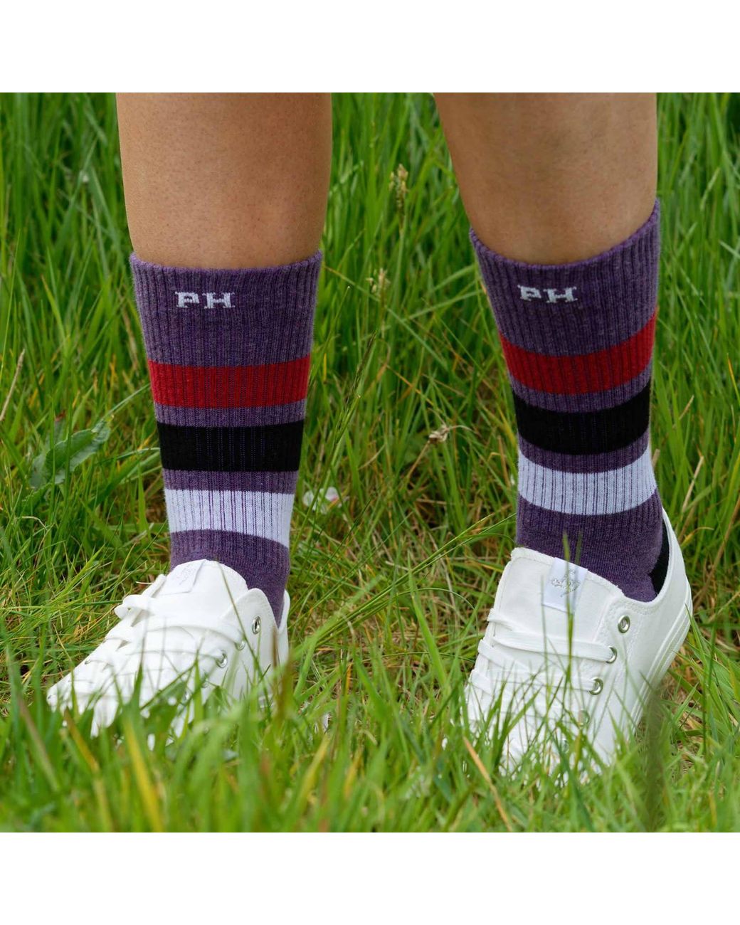 Peper Harow - Made in England Pink Striped Mauve & Trainer Luxury Sports Socks Bundle