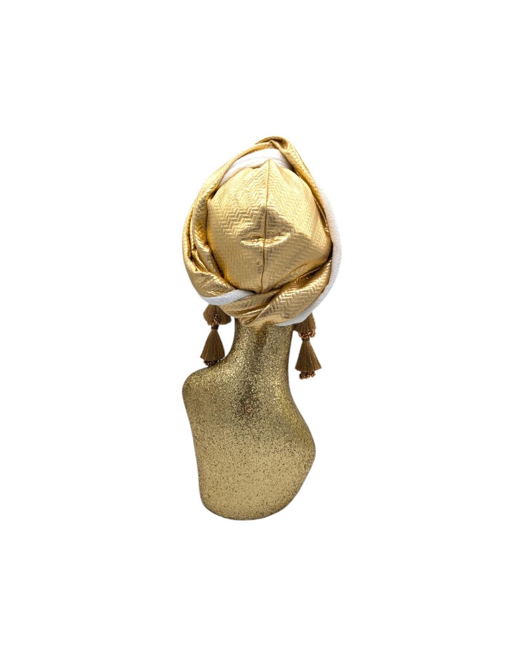 Julia Clancey Metallic Zia Ivory Terry Golden Mini Dorado Turban