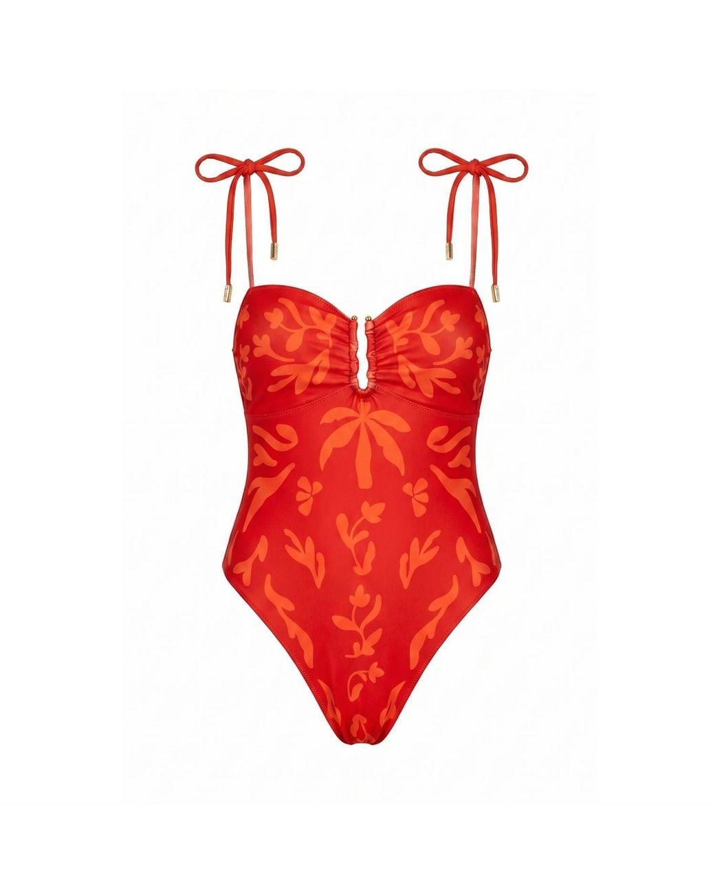 Jessie Zhao New York Red Scarlet Safari Reversible One Piece Swimsuit