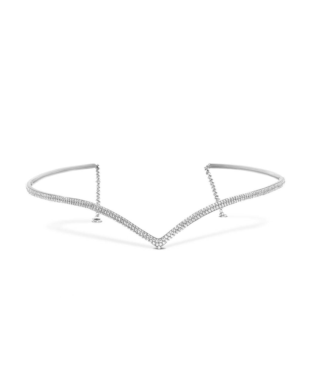 SALLY SKOUFIS Metallic Soul Headpiece With Made Cz Diamond Stimulant