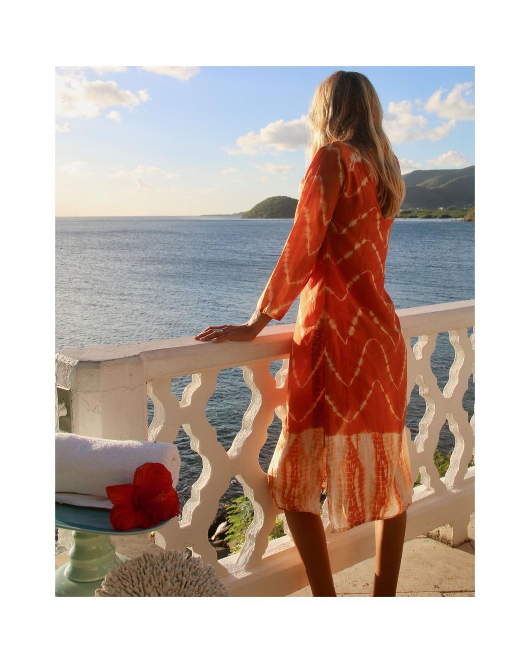 Antra Designs Orange The Pheme Silk Kaftan Tangerine