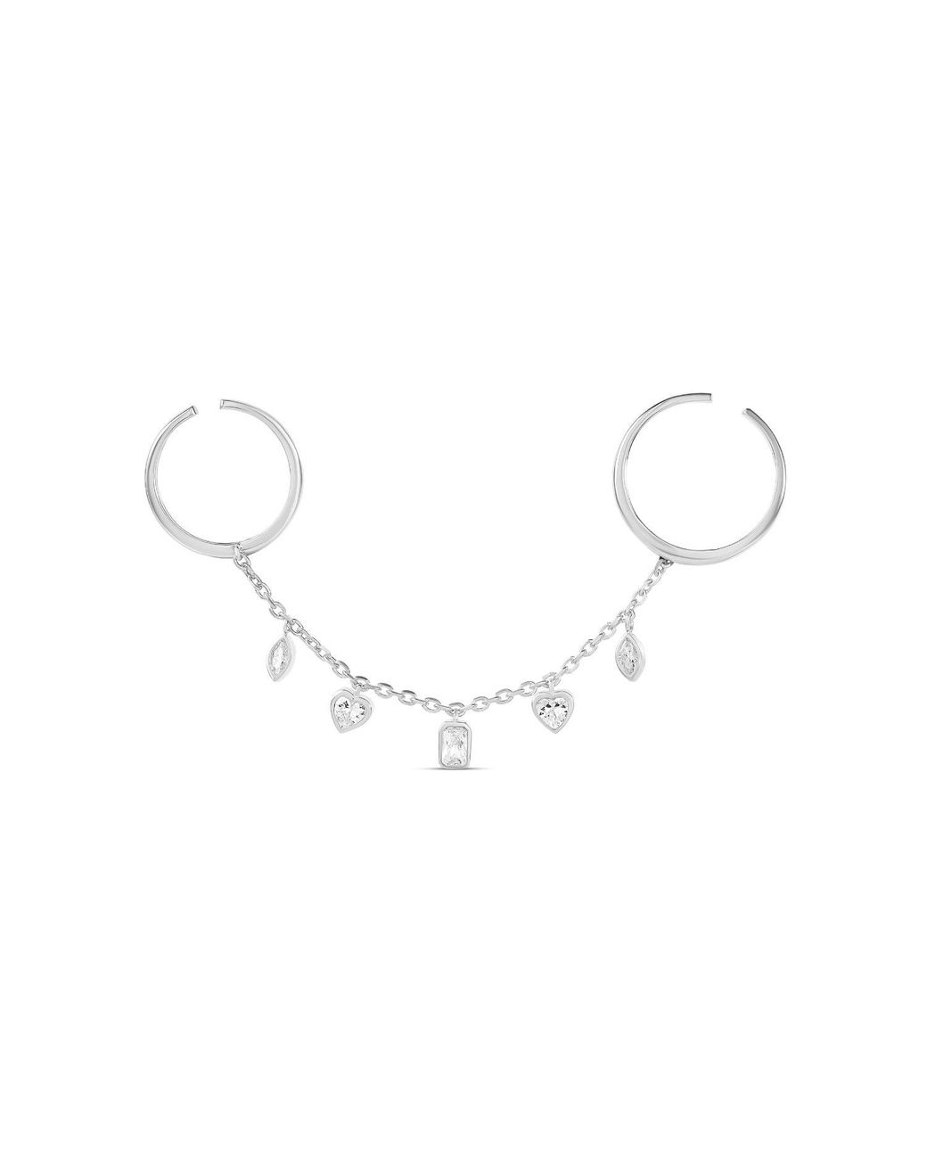 SHYMI Metallic Two Finger Bezel Set Adjustable Ring