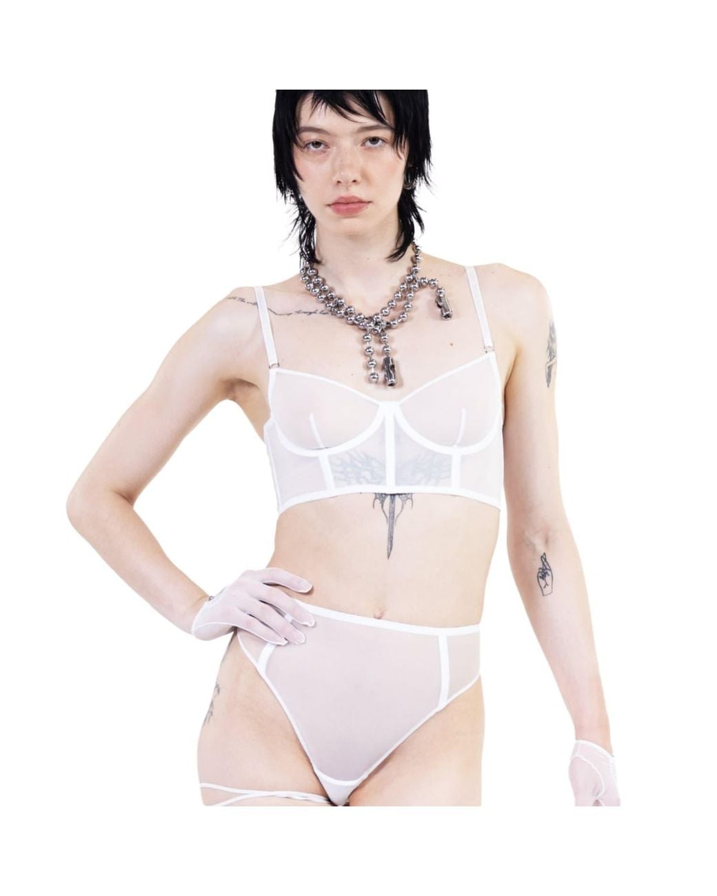 Zhilyova White Unnamed High-Waisted Thong
