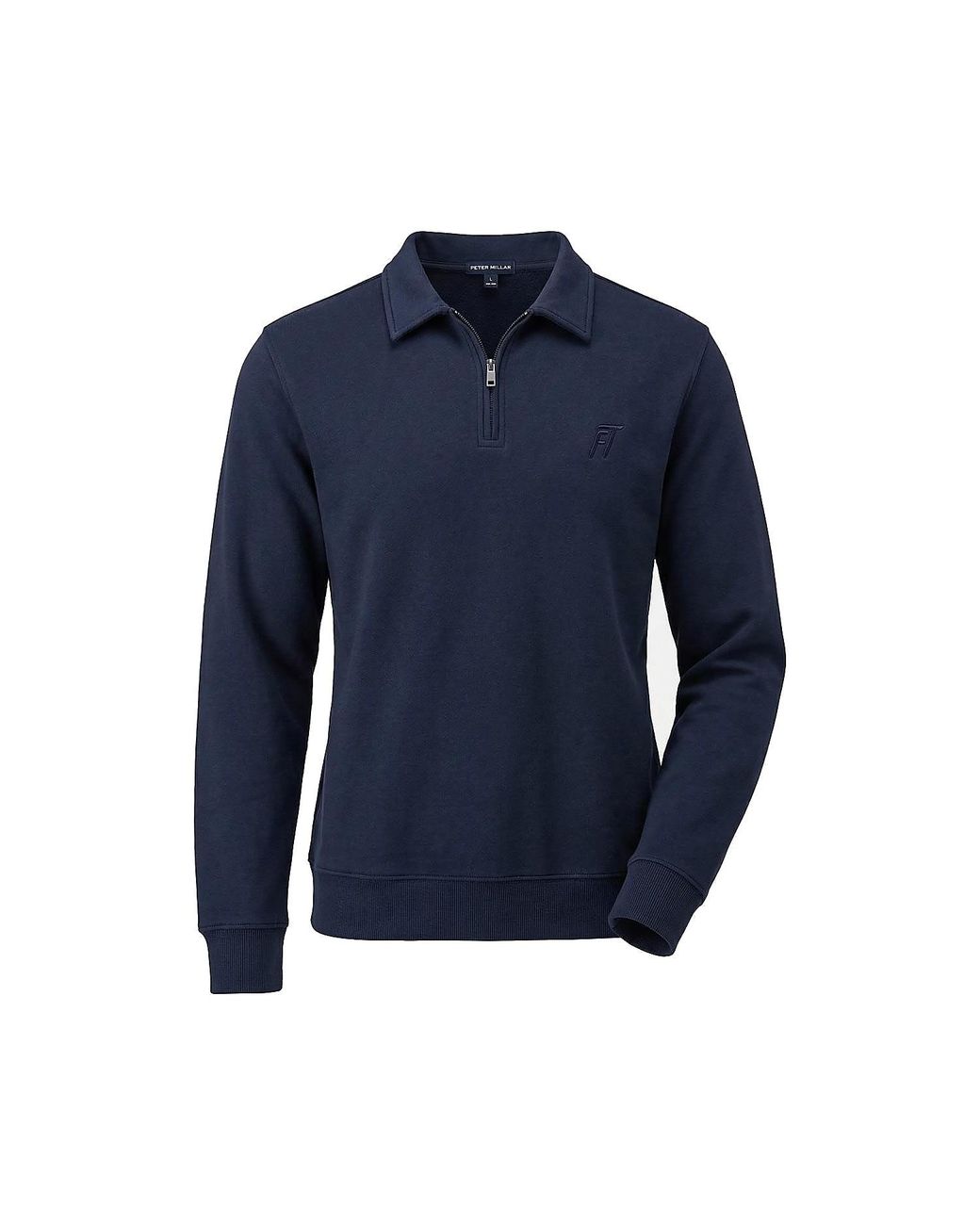 Foster Taylor Blue Sweat Qtr Zip Collar for men