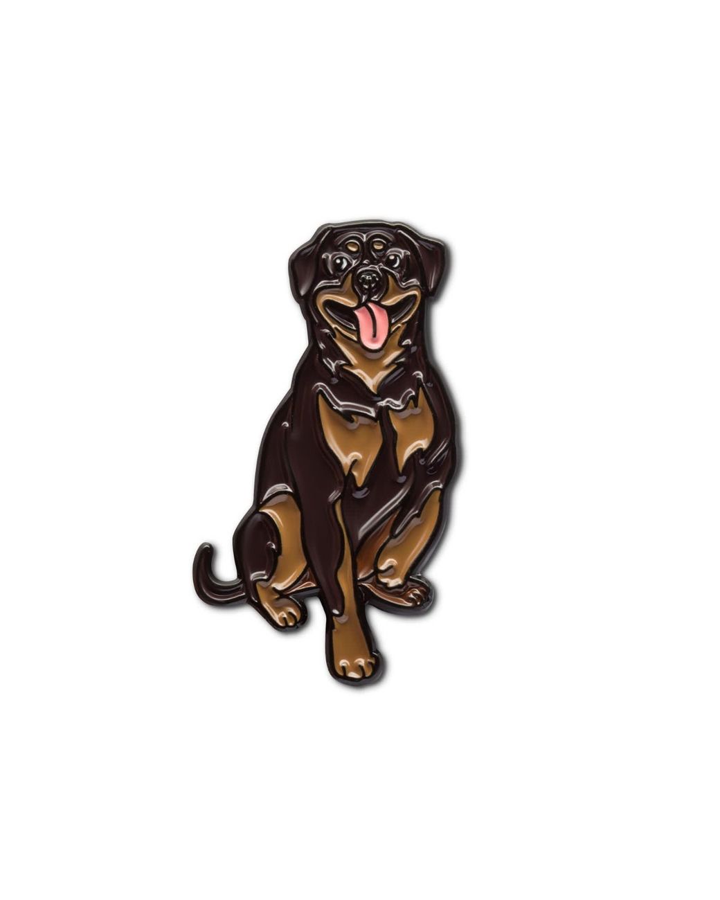 Make Heads Turn Brown Enamel Pin Rottweiler Dog