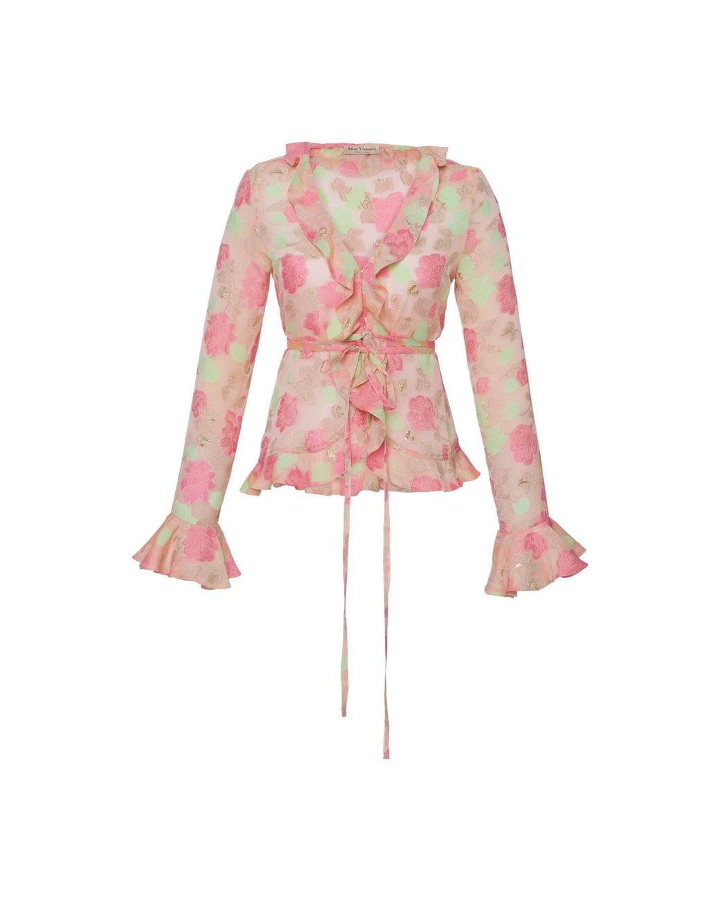 Anse Victorin Pink Lily Silk Blouse