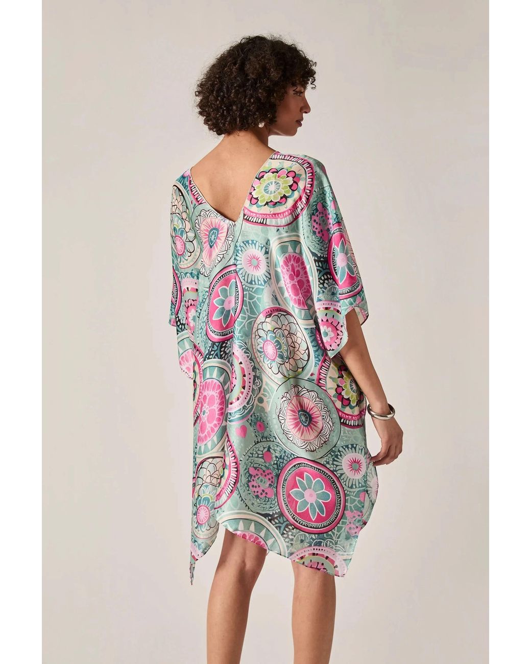 James Lakeland Blue Mandala Print Kaftan