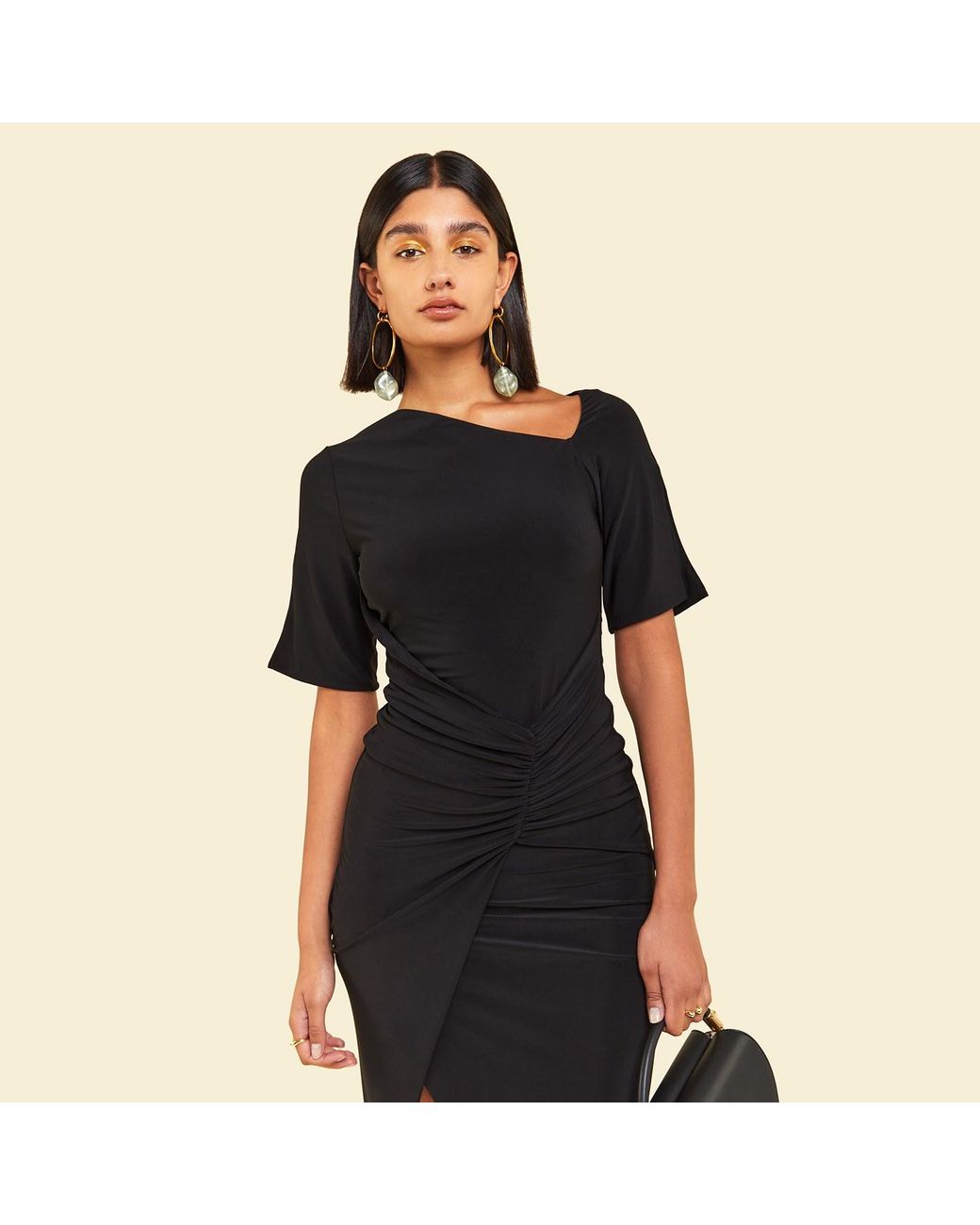 Celestine & Mae Black Latica Midi Dress