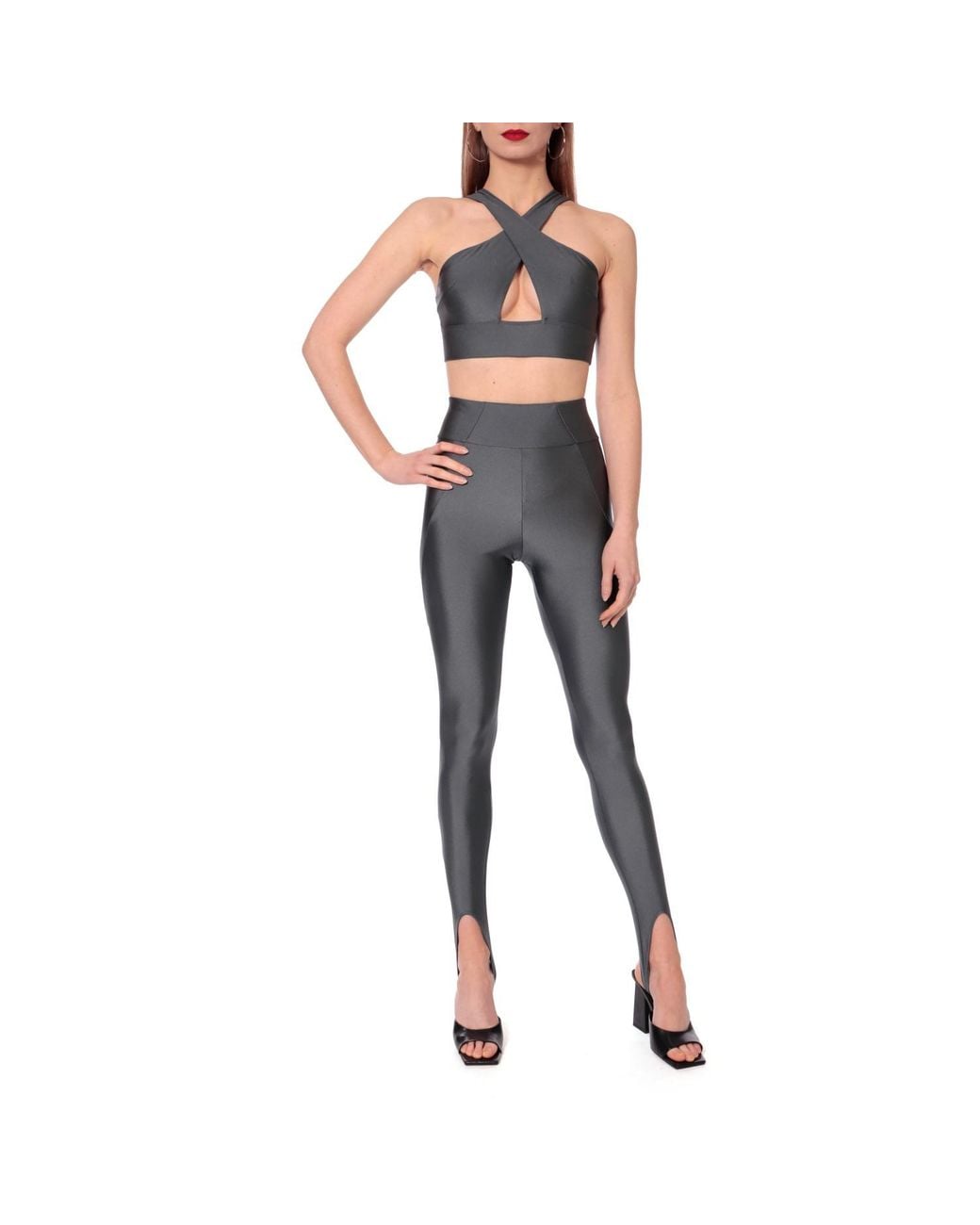 AGGI by HALEWSKI Black Isla Smoked Pearl Crop Top