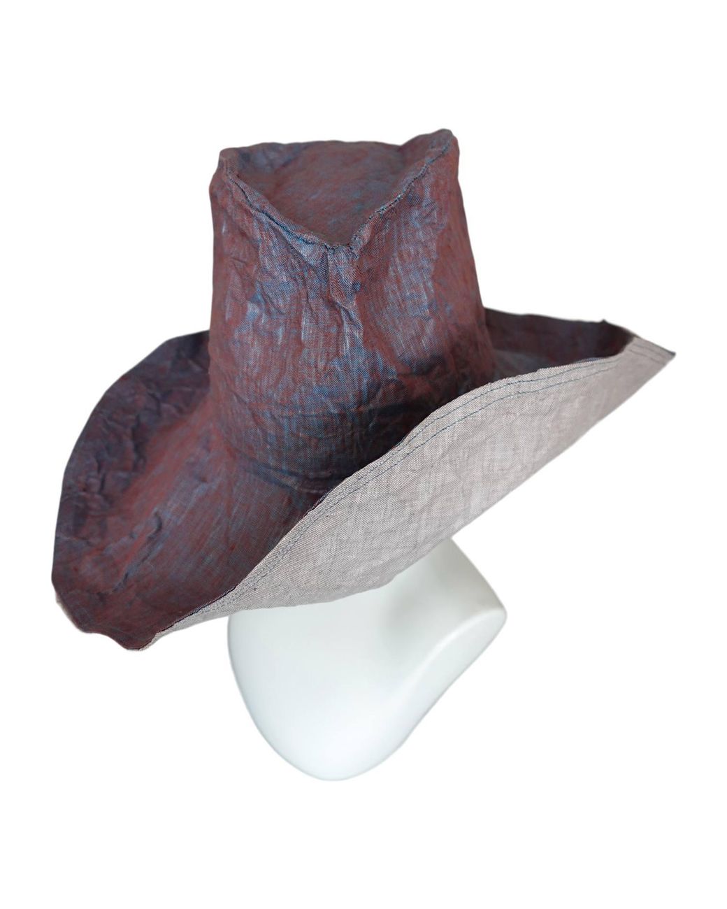 Romer Millinery Purple Morphy Moldable Wide Brim Linen Travel Hat