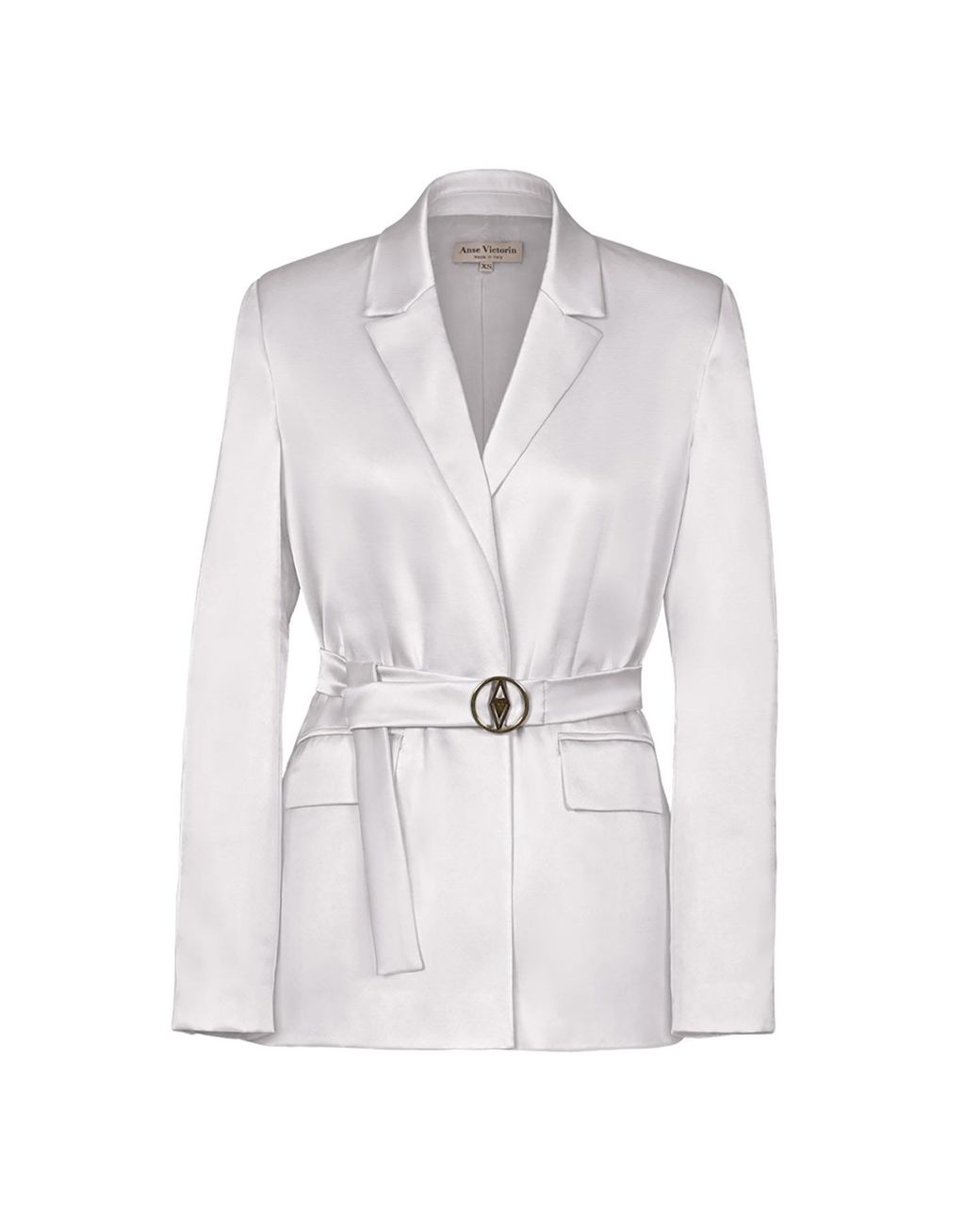Anse Victorin Gray Claire Silk Cotton Blazer