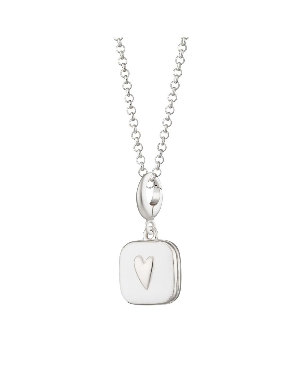 Lily Charmed Metallic Sterling Heart Locket Necklace