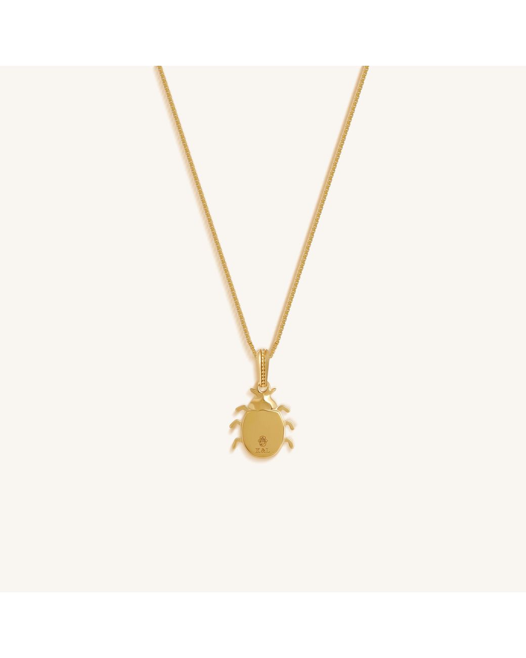 Karma and Luck Metallic Ancient Keeper Jade Scarab Necklace