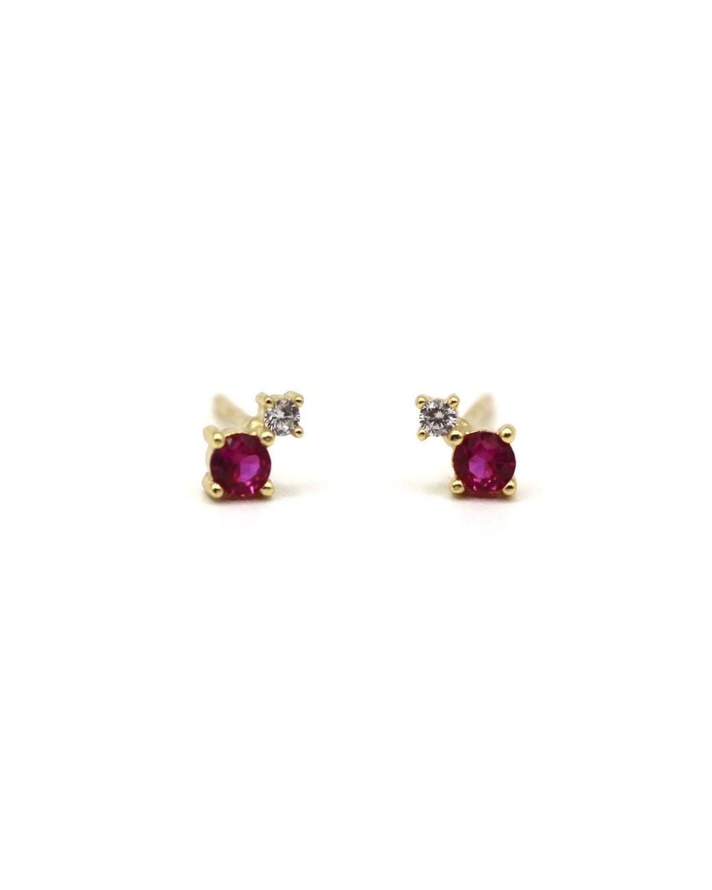 VicStoneNYC Fine Jewelry Pink Natural Diamond And Ruby Earrings