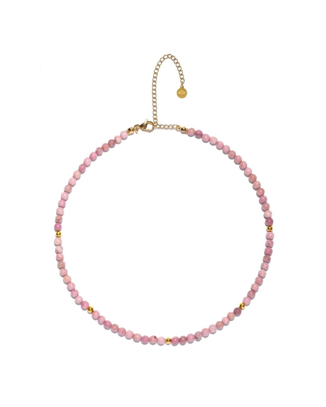 Seven Saints Metallic Rhodochrosite Choker Necklace, Heart Opening And Heavenly Love, Adjustable