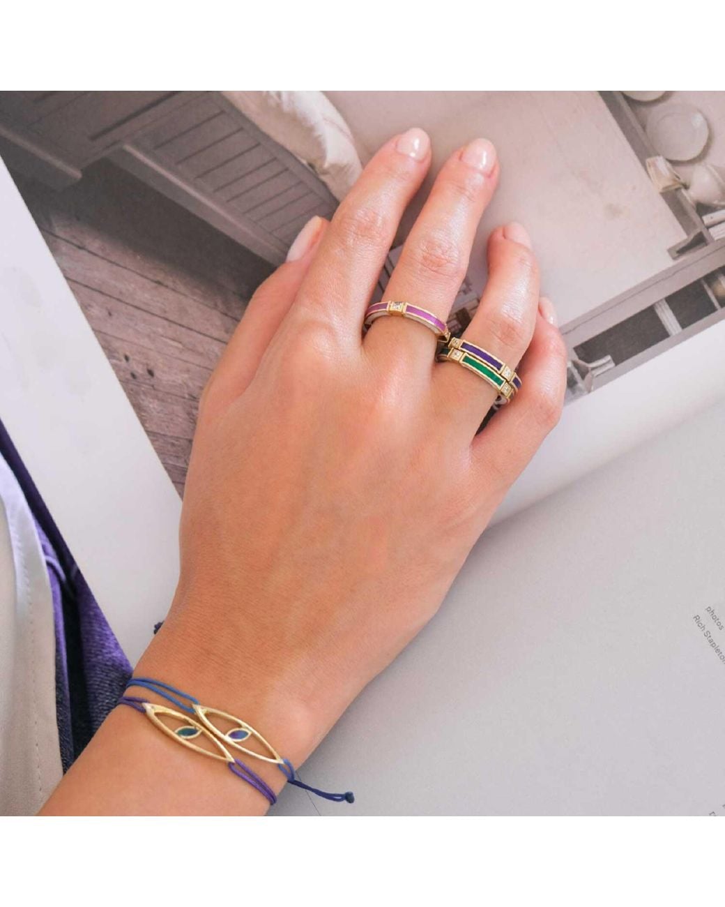 C|Nd|N by Candan Balto Blue Megaron & Enamel Ring