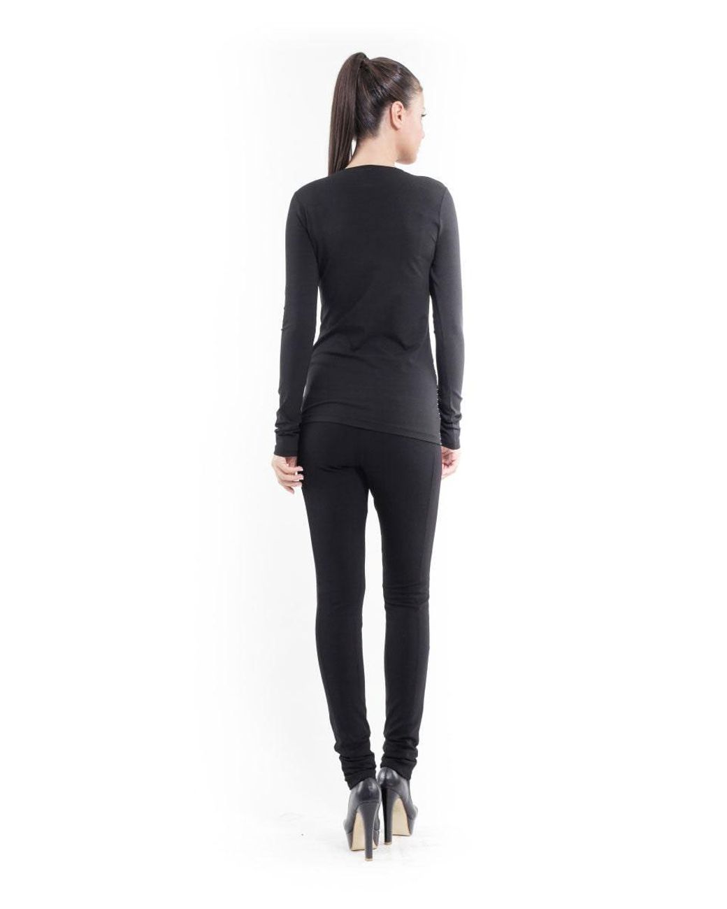 Conquista Black Striped Long Sleeve Tee