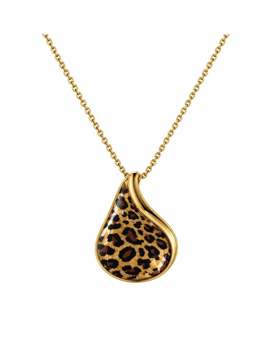 By Ozge Metallic Savanna Spirit Leopard Print Plated Pendant Necklace