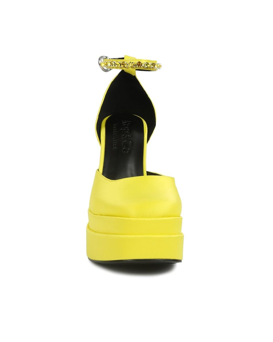 Rag & Co Yellow Martini Sky High Platform Sandals By Rag & Co