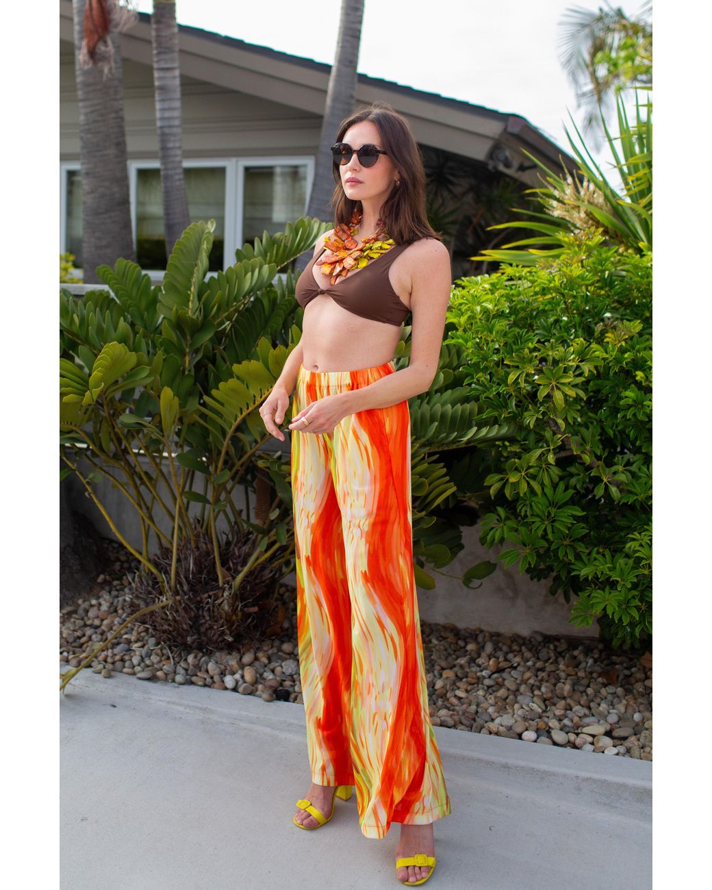 Jennafer Grace Orange Mari Palazzo Pant