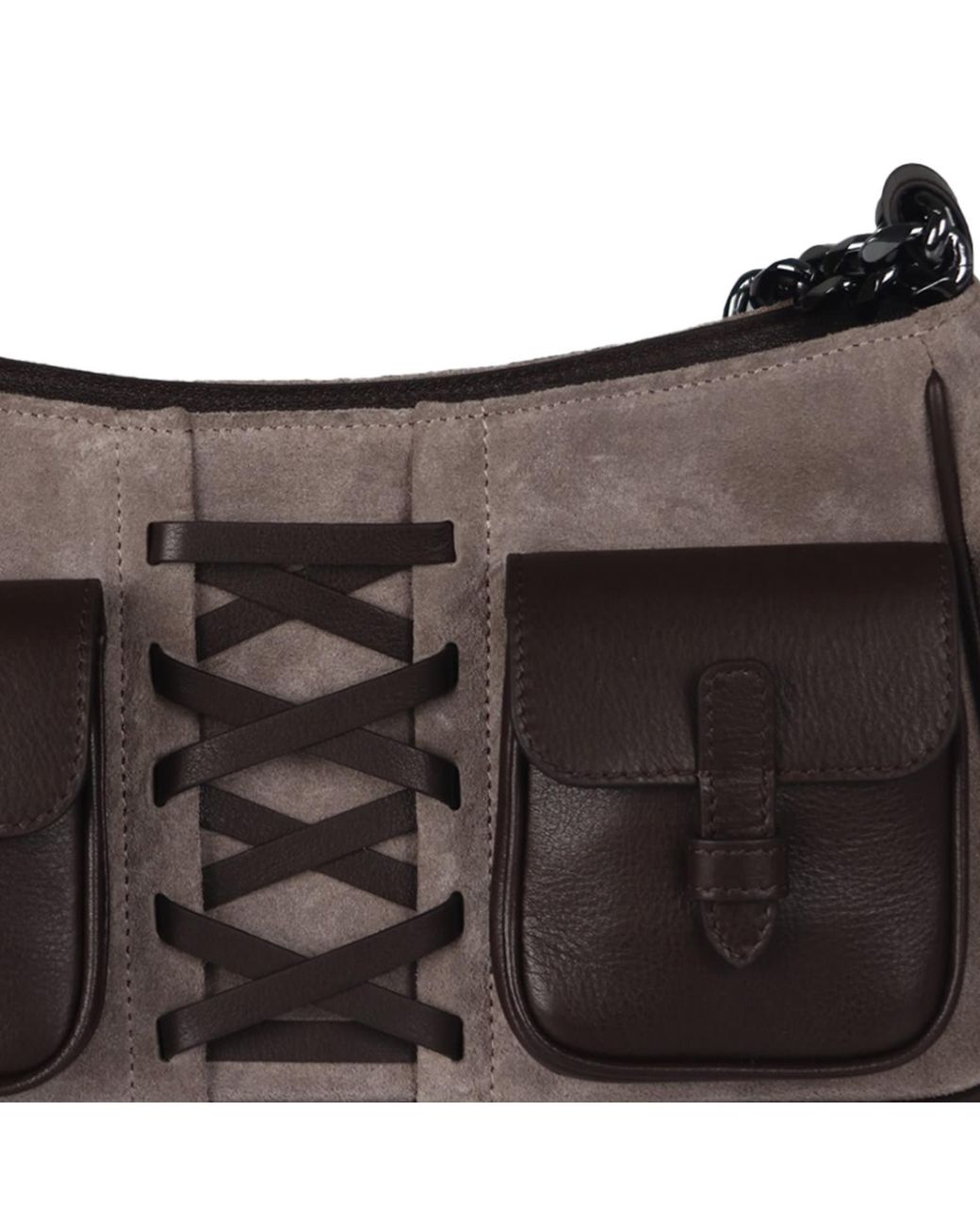 F3Rog by Rana Black Neutrals Taupe & Mini Leila Shoulder Bag