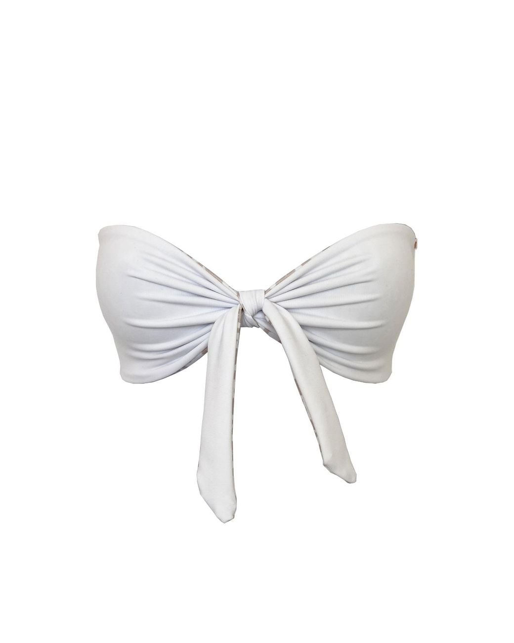 Terra Dea White Loco Classic Reversible Bandeau Bikini Top