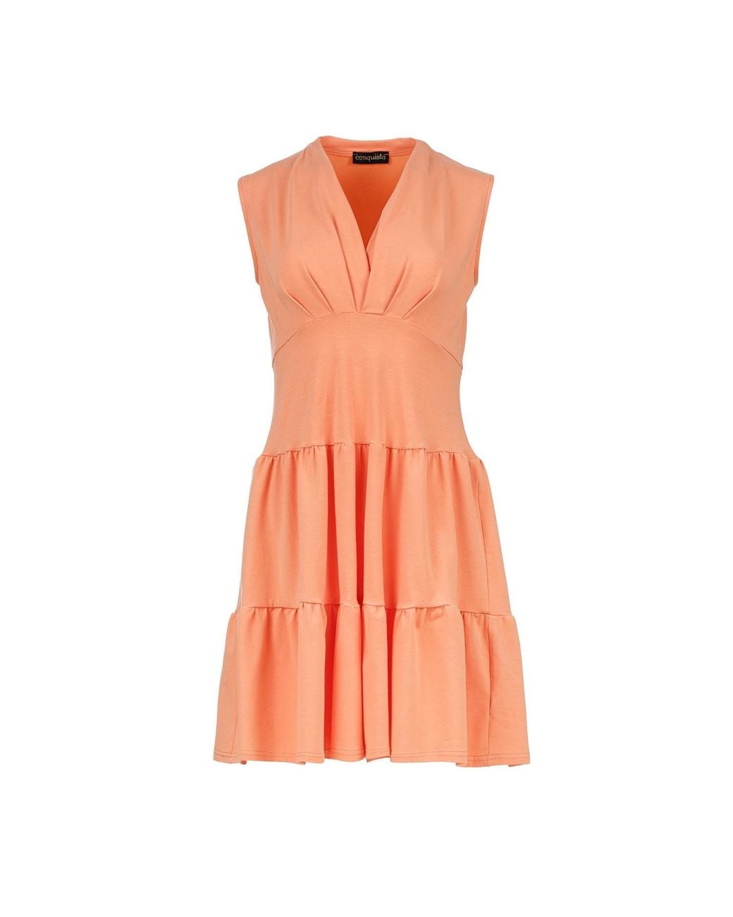 Conquista Orange Sleeveless Peach Cotton Jersey Dress