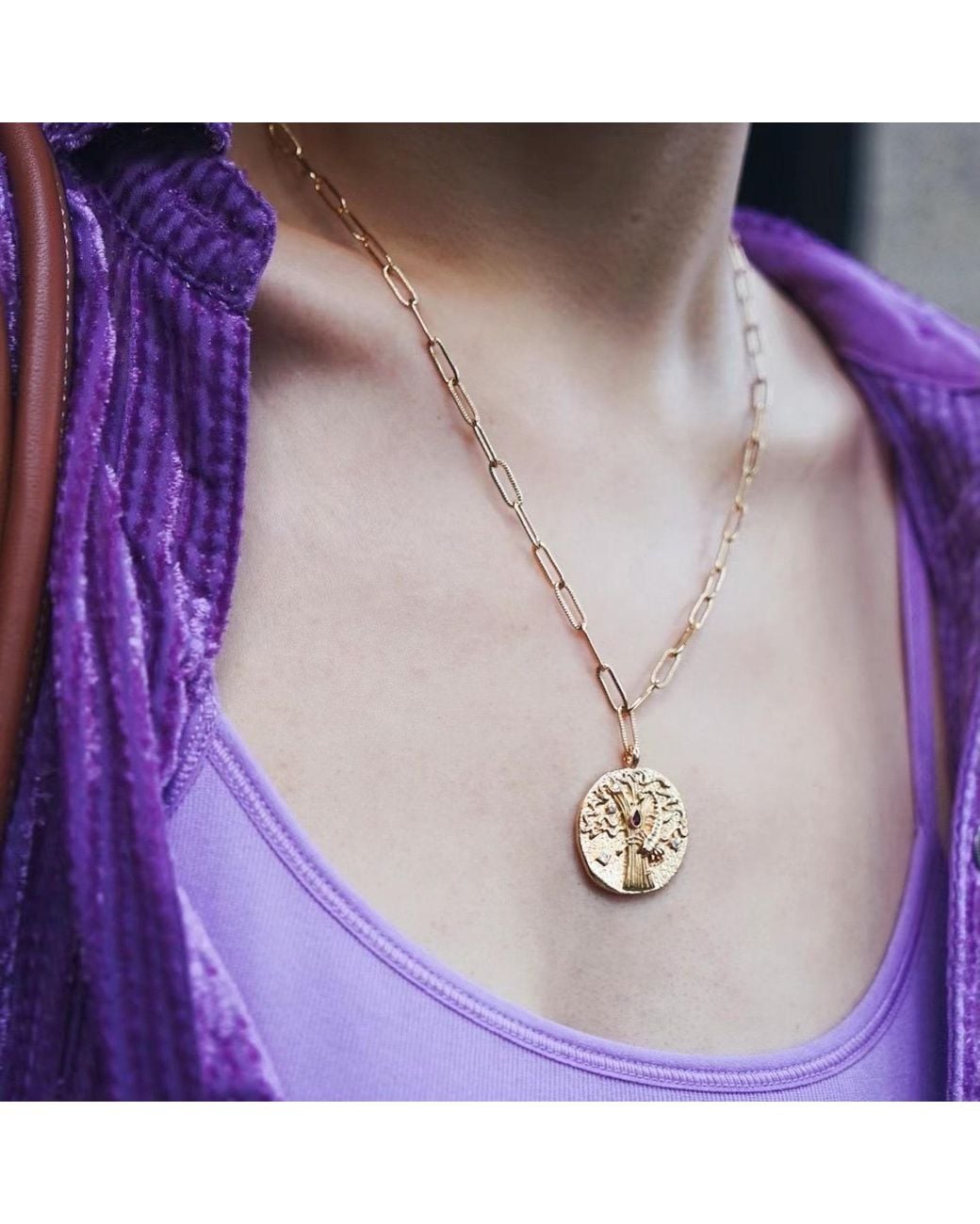 Aurozia Metallic Constellations Scorpio Double-Sided Coin Necklace