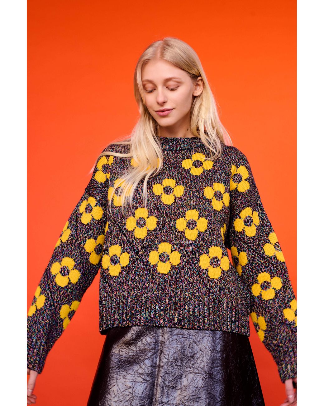 Gigi Knitwear Yellow Flower Power Sweater