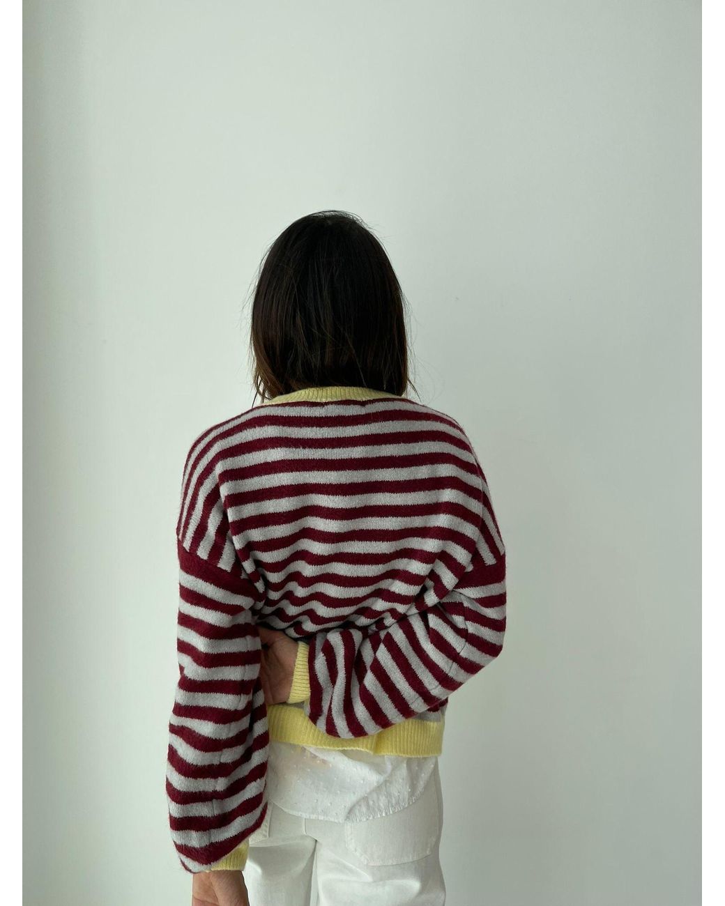 Mind Traveler Purple Burgundy & Striped Pia Sweater