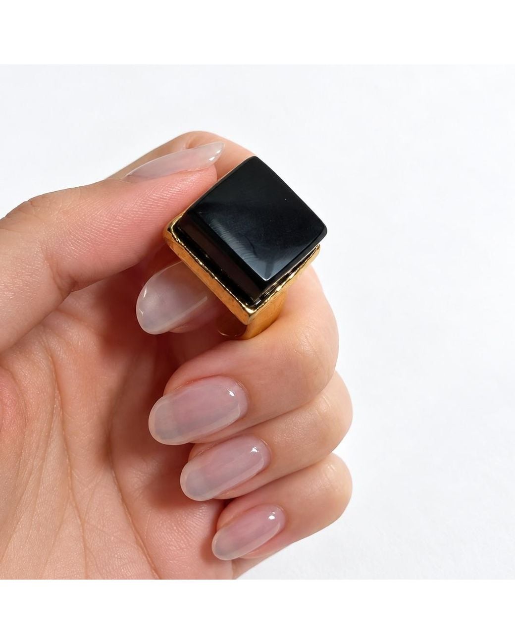 Smart Glass Jewelry Black Recycled Noir Gloss Ring