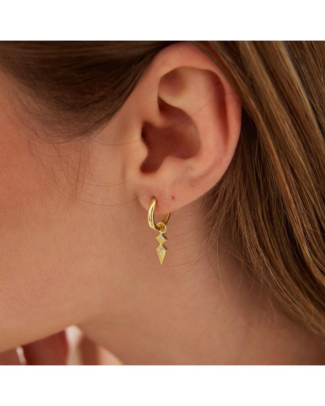 Spero London Metallic Sterling Rhombus Drop Earring