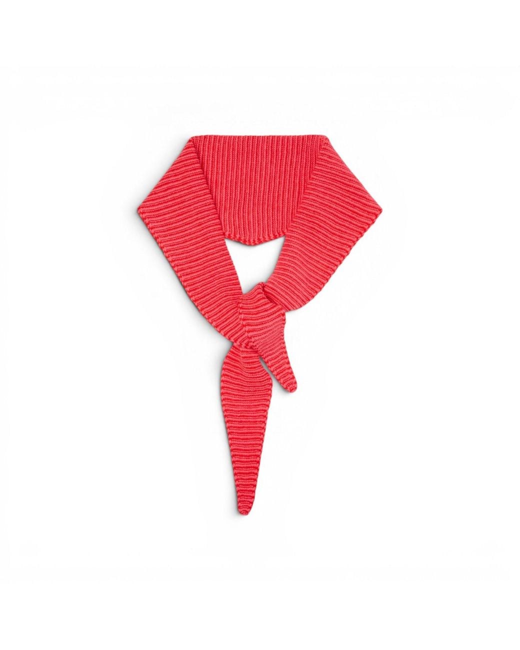 Loom & Cove Red 100% Cashmere Stripe Triangle Scarf