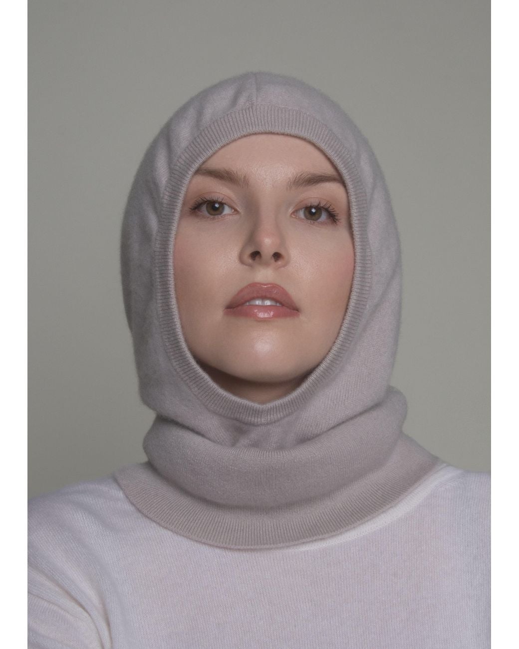 Fiora Muse Brown Cashmere Balaclava Hood