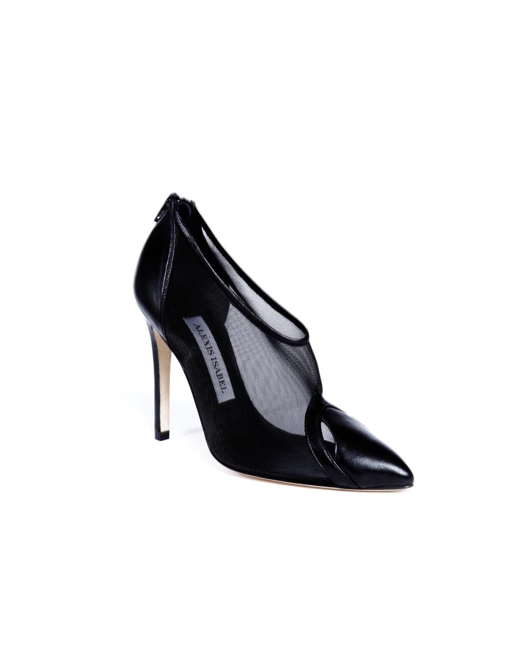 Alexis Isabel Stella Black Mesh Leather Pumps Lyst