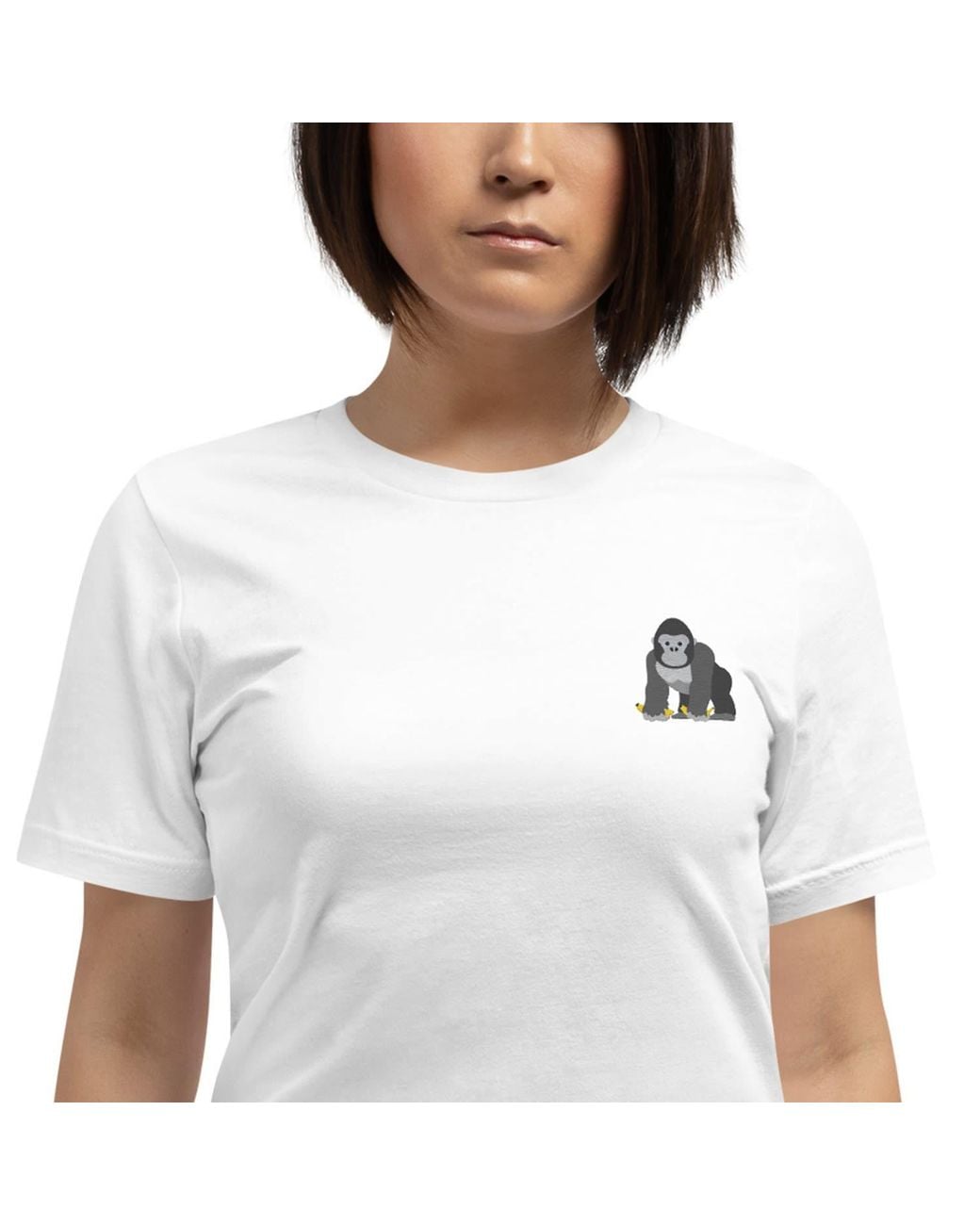 Anchor and Crew White Think Ocean Gorilla Aspirations Cotton Embroidered T-Shirt