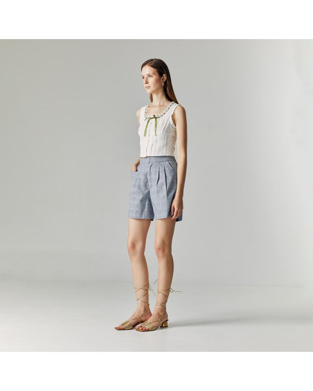 Ats the Label White Lena Ribbon Top