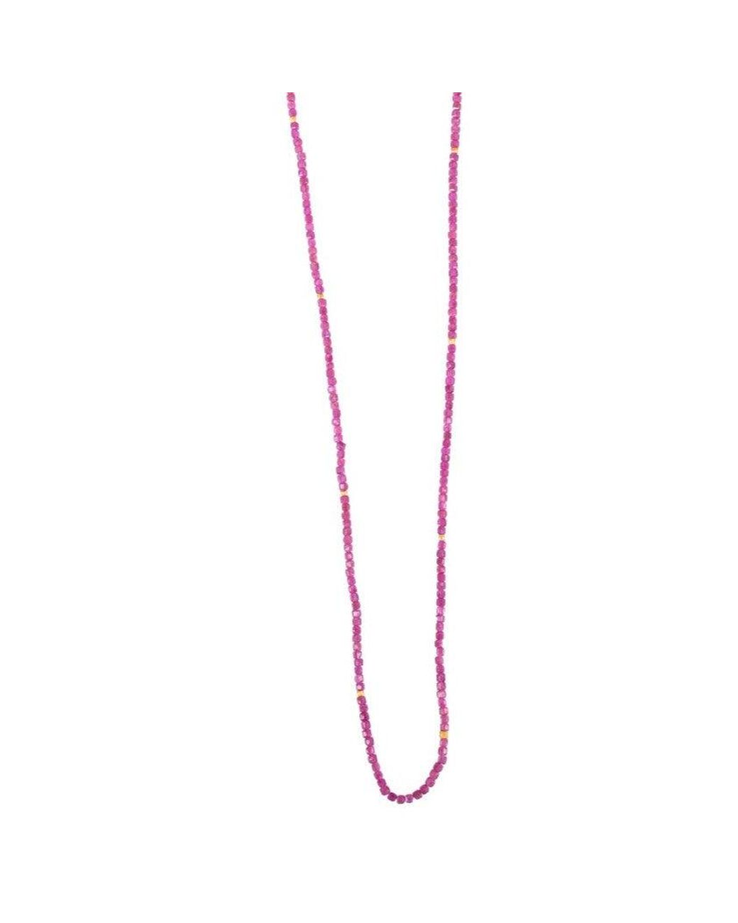 Opium Jewels White Ruby Necklace With Beads