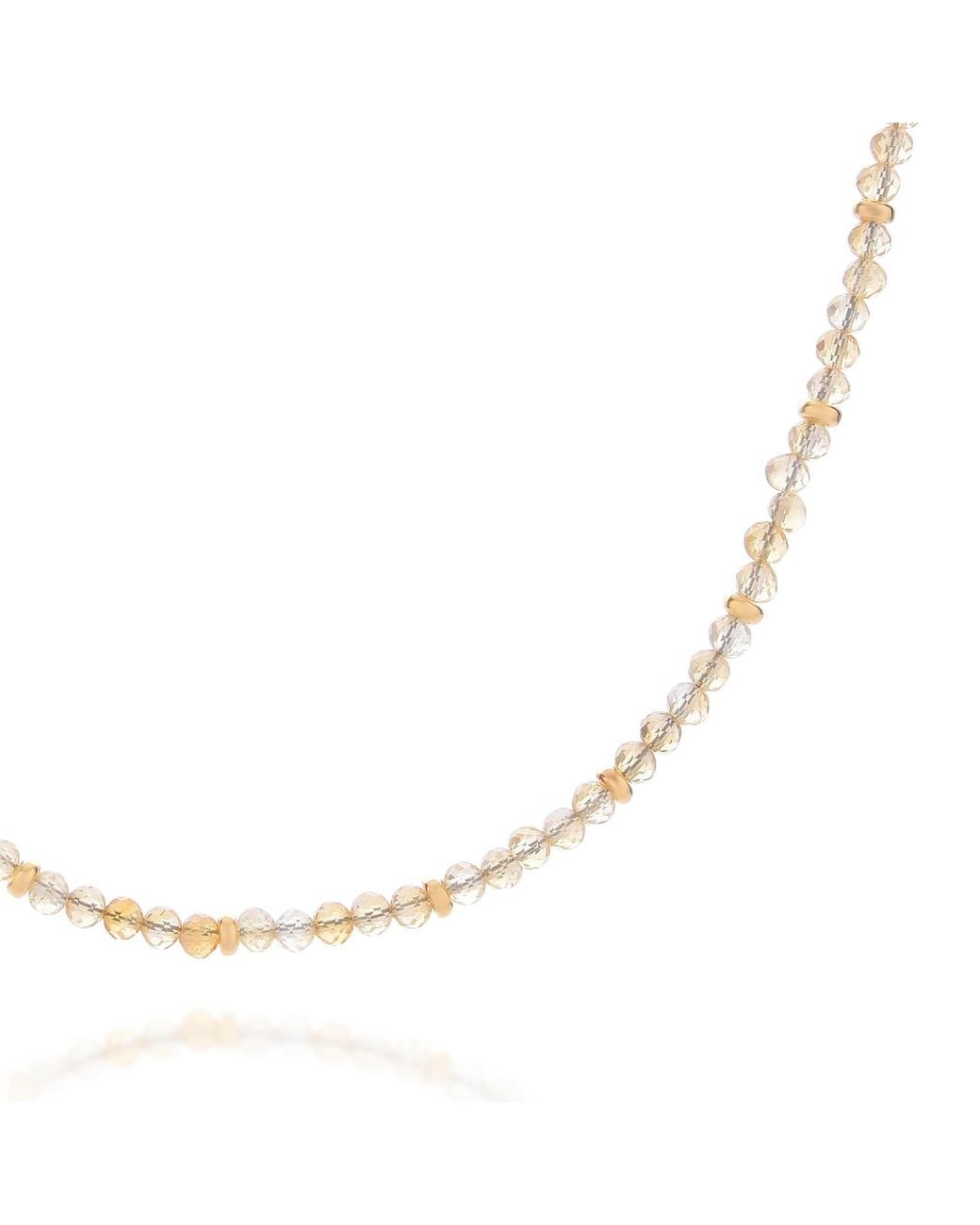 Nellou Jewellery Metallic Citrine November Birthstone Orbit Necklace