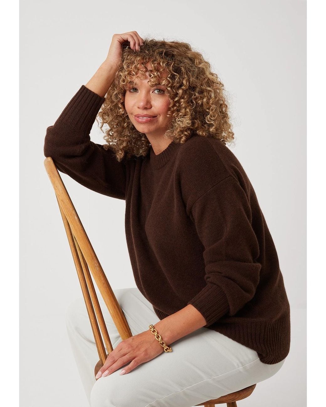 Loop Cashmere Brown The Ultimate Luxe Crew