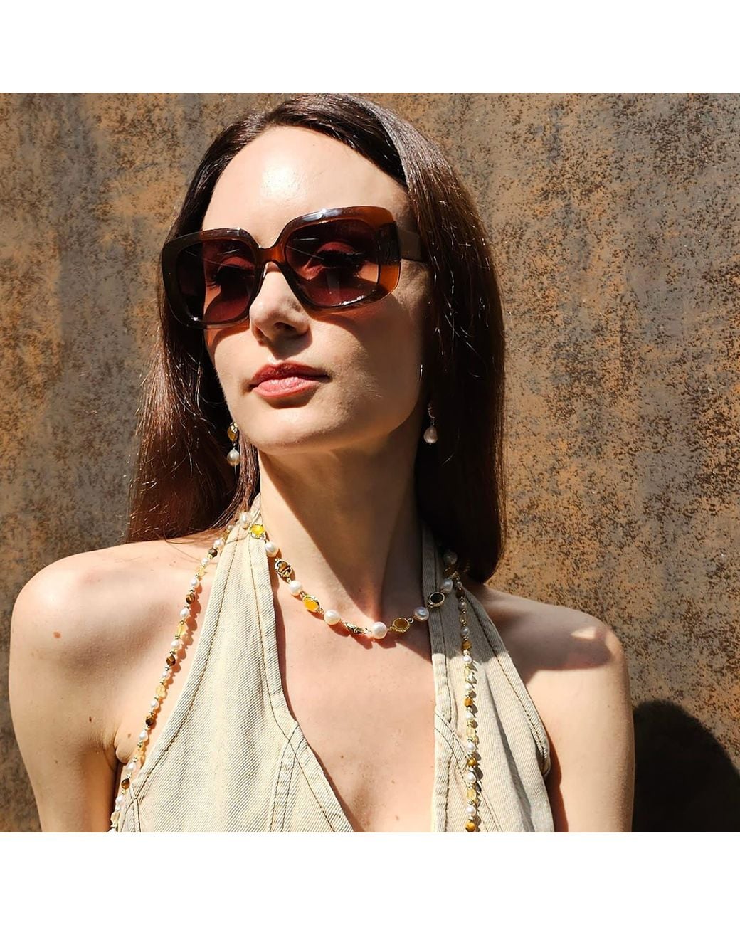 Farra Metallic Irregular Freshwater Pearls With Quartz And Tiger-Eye Stone Necklace