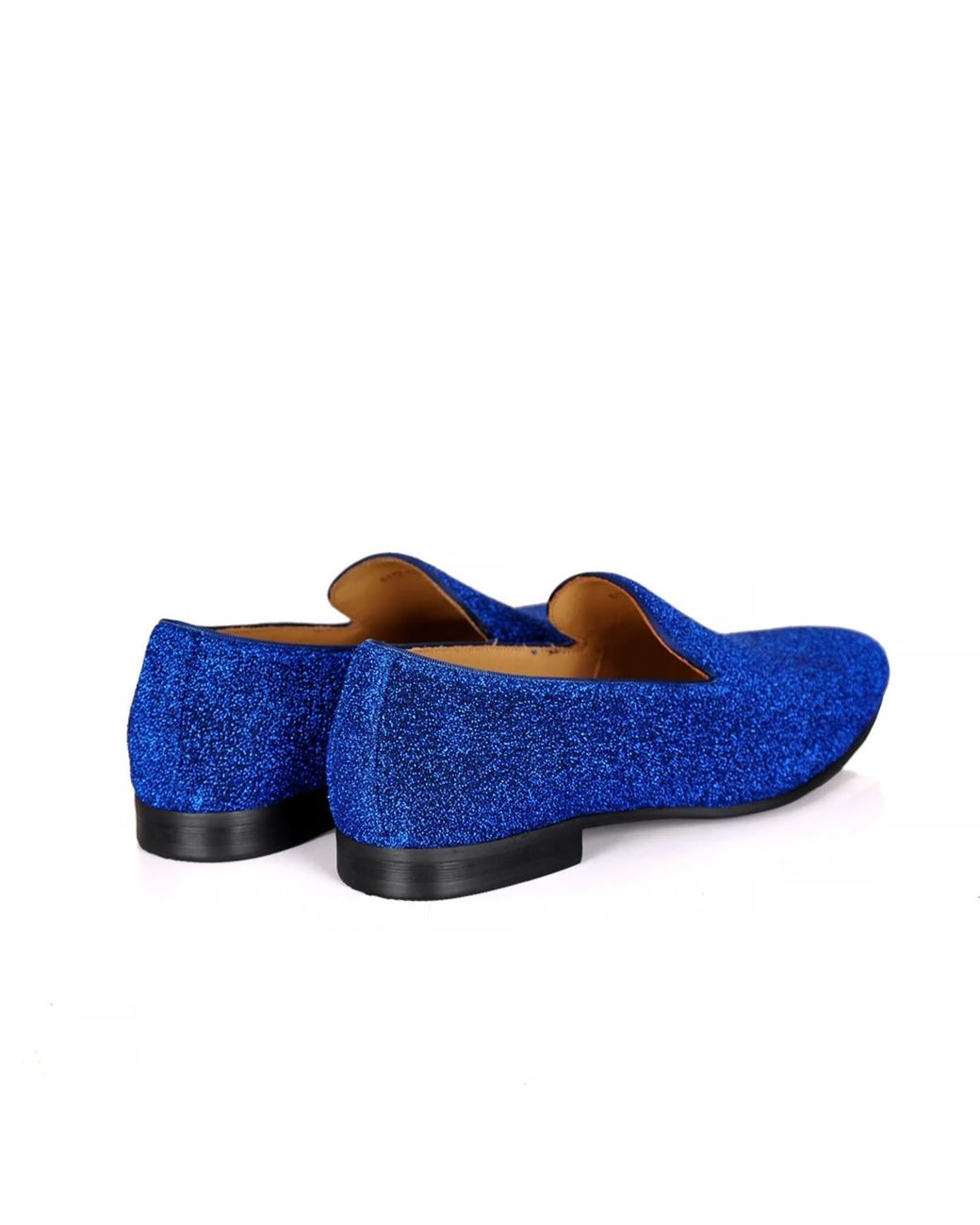 DAVID WEJ Blue Bradford Glitter Smart Loafers – for men