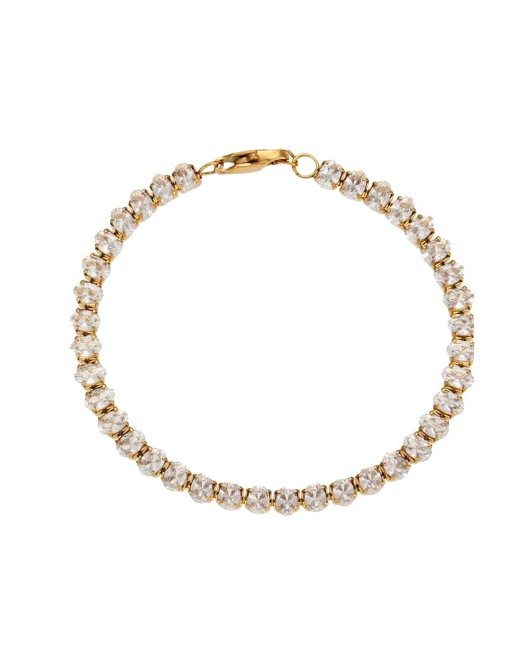 Mickey's Girl Metallic Evani Oval Tennis Waterproof Bracelet
