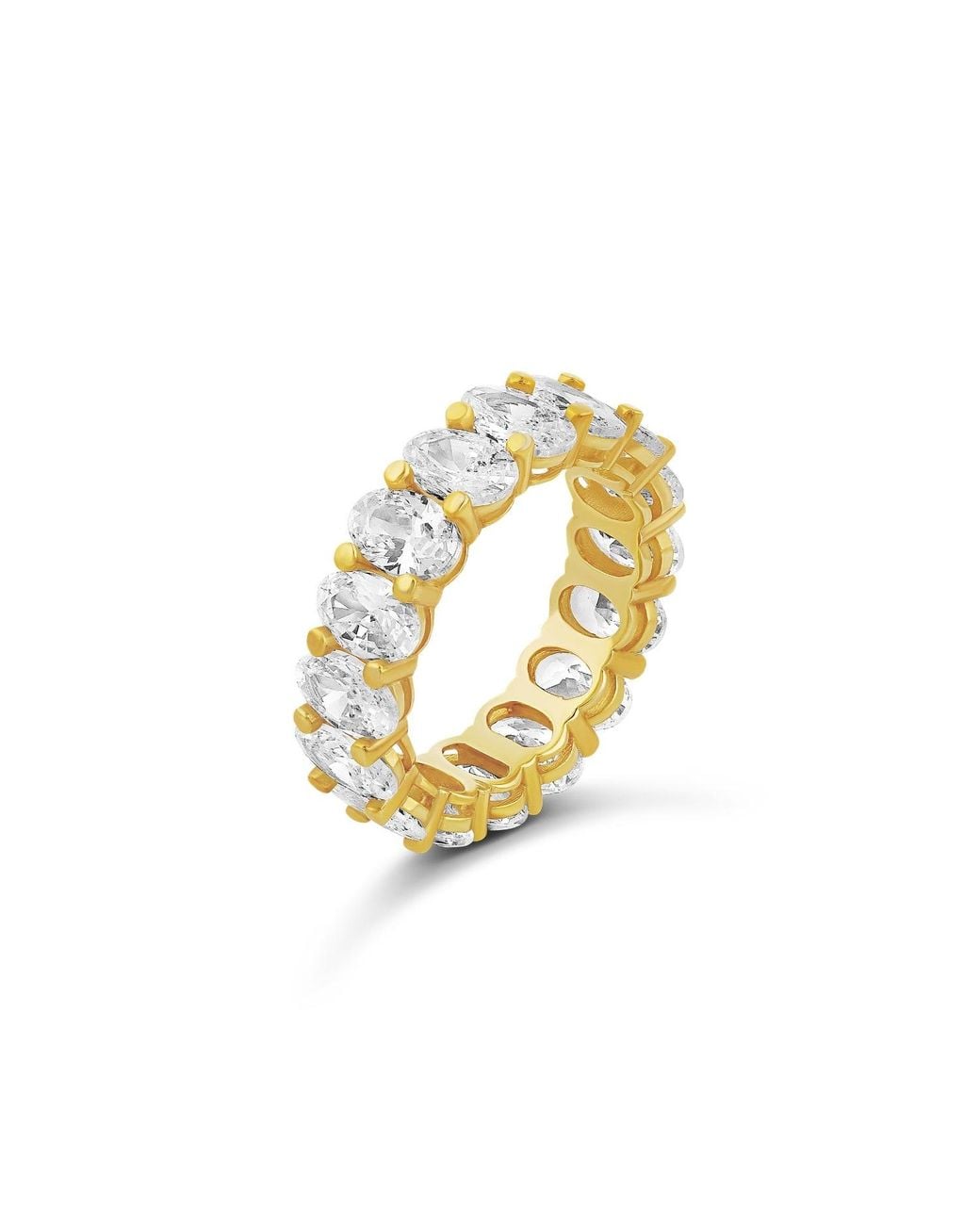 SHYMI Metallic Oval Prong-Set Eternity Band