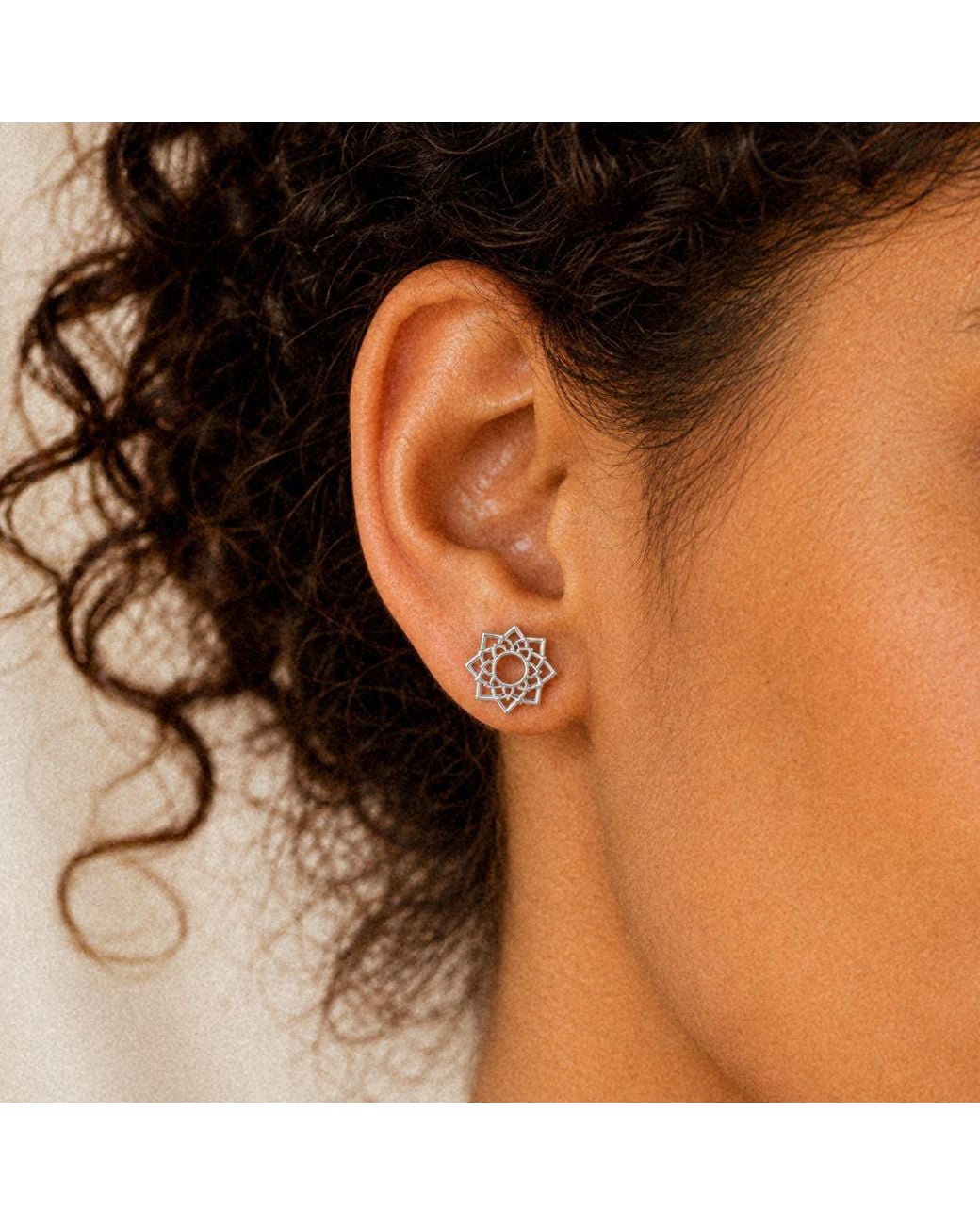 The Jewellery Store London White Crown /Sahastrara Chakra Stud Earrings